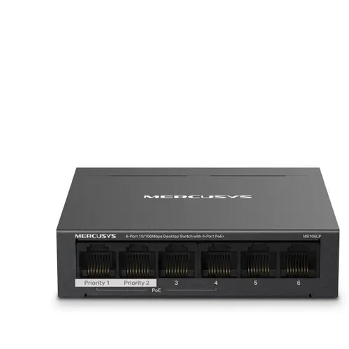 Mercusys MS106LP 6-port 4xPoE+ 40W mrežno stikalo-switch, (21217082)