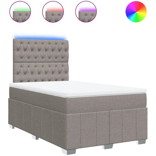 vidaXL Box spring postelja z vzmetnico taupe 120x200 cm blago, (21308150) Cene