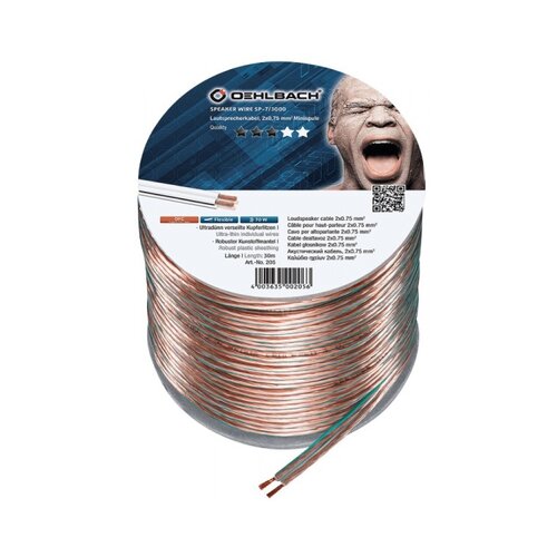 Oehlbach Zvučnički kabel 2 x 0.75 mm² Prozirna 205 30 m Cijene
