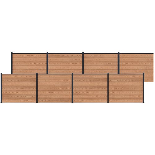 PANEL ograde 8 pcs WPC i aluminij Smeđa Slike