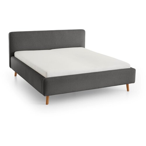 Meise M&amp;ouml;bel Antracitno siva oblazinjena postelja brez letvenega dna 120x200 cm Mattis &amp;ndash; Slike