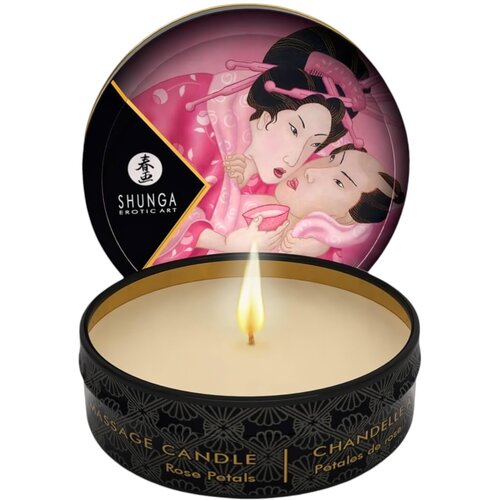 Shunga Libido Massage Candle Rose Petals 30ml Slike