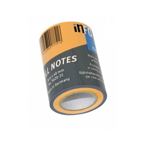 Info roll refil 60 mm x 8 m, brilliant colours Notes narandžasta 06PZ16J Slike