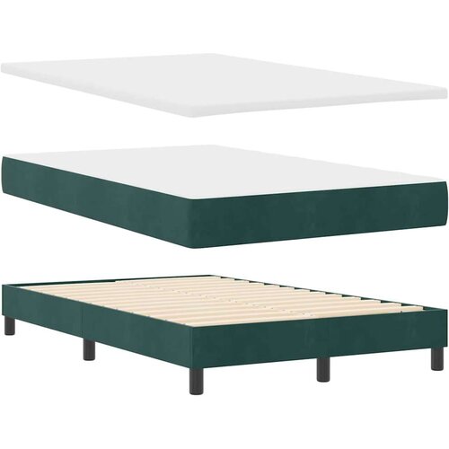 Box Spring krevet s madracem &amp;amp;amp LED Tamnozeleni 120x190 cm Bar&amp;scaron;un Slike