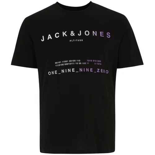 Jack & Jones Plus Majica 'RIOT' lila / črna / bela