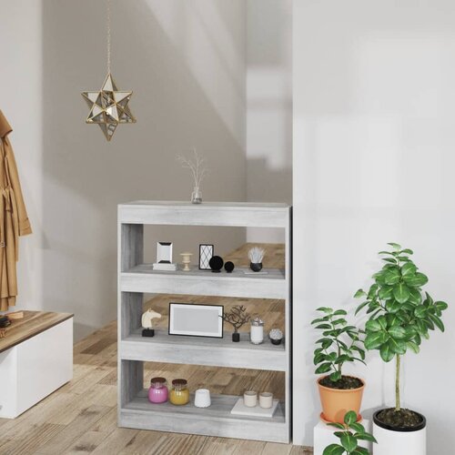 VidaXL knjižna omara/pregrada siva sonoma hrast 80x30x103 cm Slike