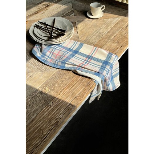 Hermia beige check beige kitchen towel set (2 pieces) Slike