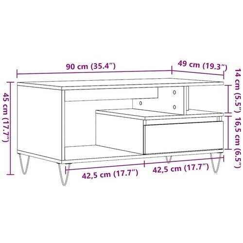  za kavu Artisan hrast 90x49x45 cm izrađeno drvo Slike