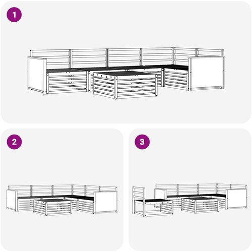  Set vanjskih sofa 6 kom. Prirodna Čvrsto drvo akacije Slike