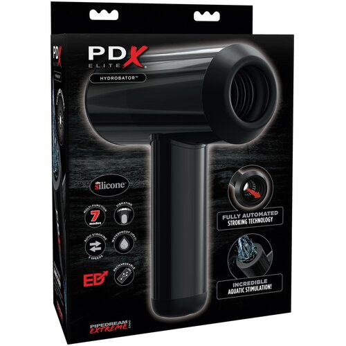 PDX Elite Hydrobator - vodoodporen masturbator na baterije, ki deluje navzgor in navzdol (črn) Slike
