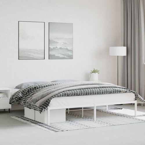  The Living Store Kovinski posteljni okvir bel 193x203 cm - Posteljni Okvir, (21454118) Cene