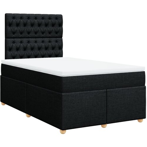 VidaXL Krevet box spring s madracem crni 120 x 190 cm od tkanine Slike
