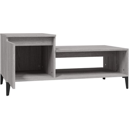  Stolić za kavu boja sivog hrasta 100x50x45 cm konstruirano drvo Siva Slike