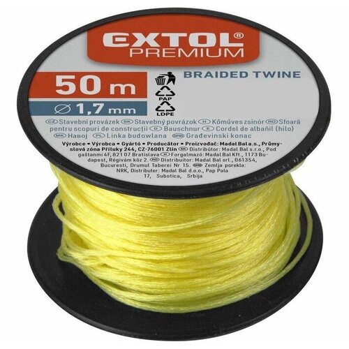 Extol Premium građevinski konac 1,7 mm x 50 m, žute boje Cene