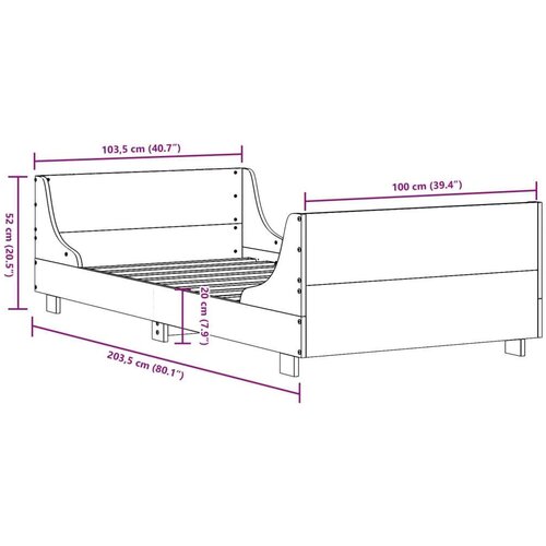 VidaXL Okvir kreveta bez madraca vo&amp;scaron;tano smeđi 100x200 cm od borovine Slike