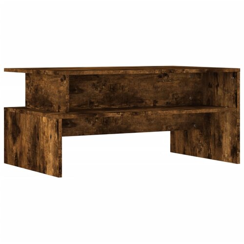 VidaXL Klubska mizica dimljeni hrast 90x55x42,5 cm inženirski les, (21298441) Slike