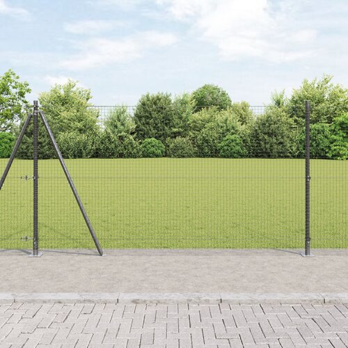 vidaXL zavarena žičana ograda s 13 podloga na flangi siva 1.2x50 m čelik Cijene
