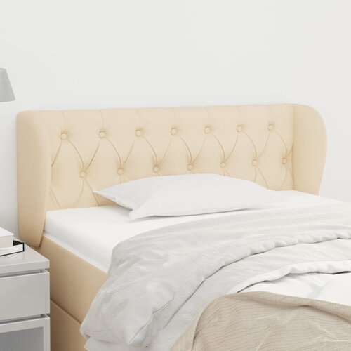 VidaXL Uzglavlje s u&amp;scaron;ima krem 93x23x78/88 cm od tkanine Slike