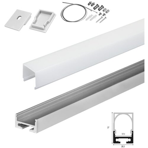  Set B aluminijumski profil za LED trake 1m 27x20 mm Cene
