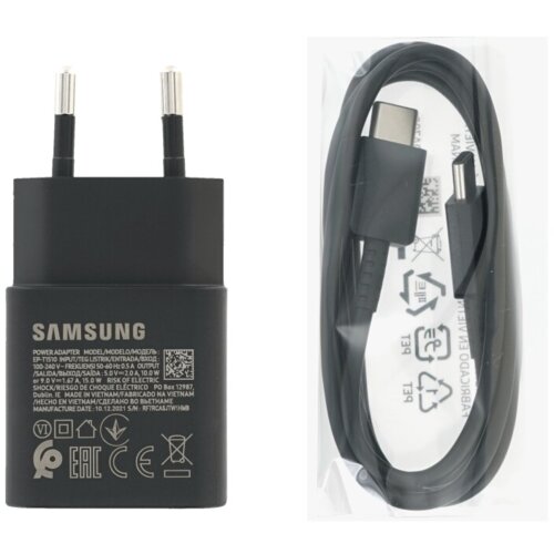 Samsung hišni polnilec fast charge EP-T1510XBE 15W pd + kabel EP-DA705BBE type c črn - original Cene