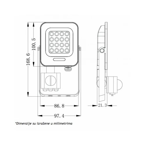  LED REFLEKTOR IK03 10 W 6500K SENZOR Slike