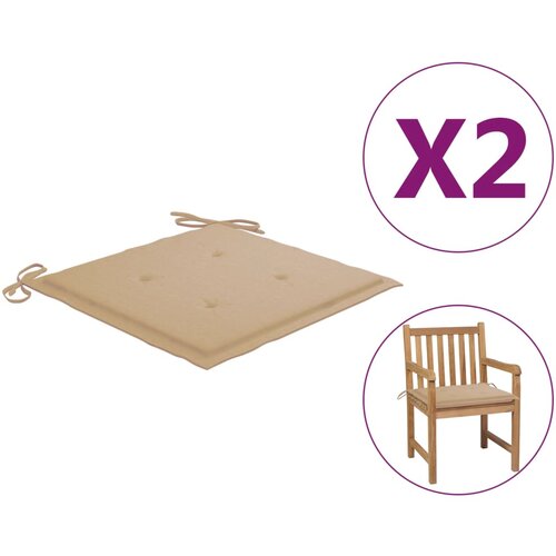 vidaXL Jastuci za vrtne stolice 2 kom bež 50x50x3 cm od tkanine Oxford Cijene