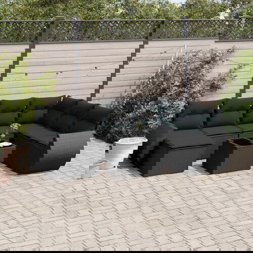 vidaXL 8-dijelni set vrtnih sofa od poliratana s jastucima crni Cijene