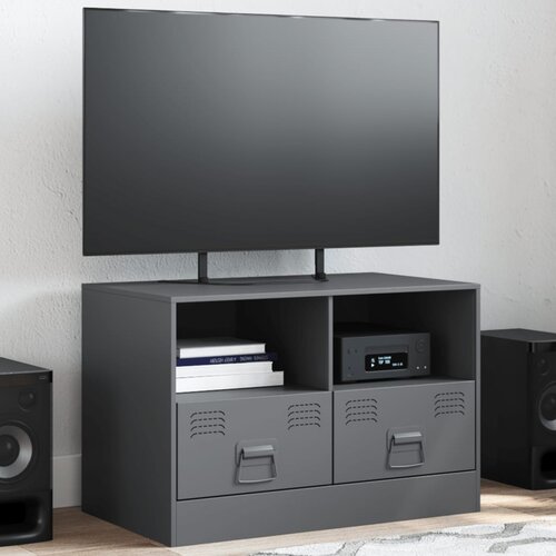  The Living Store TV omarica antracitna 67x39x44 cm jeklo - TV Omarica, (21508168) Slike