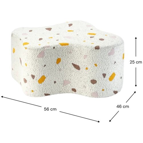 Wigiwama Bijeli dječji tabure od boucl&amp;eacute; tkanine/od &amp;scaron;enila Terrazzo Cloud &amp;ndash; Slike