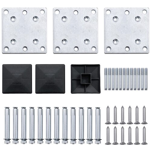  Set panela za ogradu WPC 353 x 186 cm crni Slike