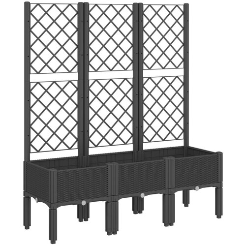Maison Chic Cvetlično korito - Cvetlični Lonec z oporno mrežo črno 120x40x142 cm PP, (21789257) Cene