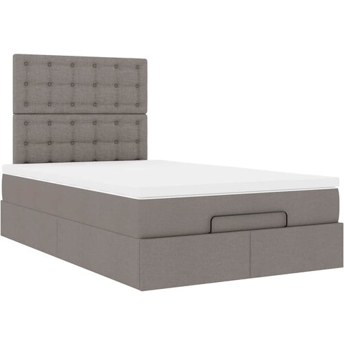 vidaXL Otomanski posteljni okvir z vzmetnico taupe 120x190 cm blago, (21607523) Cene