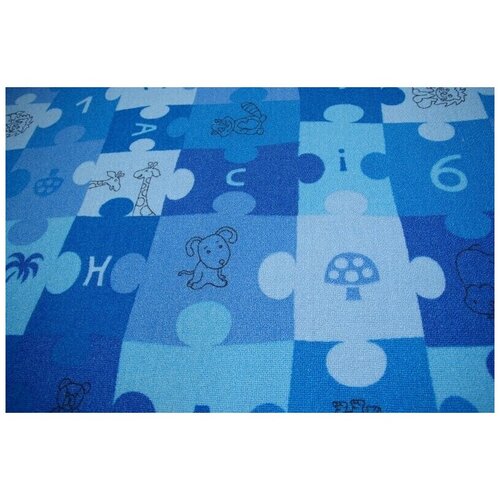 RugsX Preproge Otro&scaron;ka talna obloga PUZZLE modra 100x100 cm Modra Cene