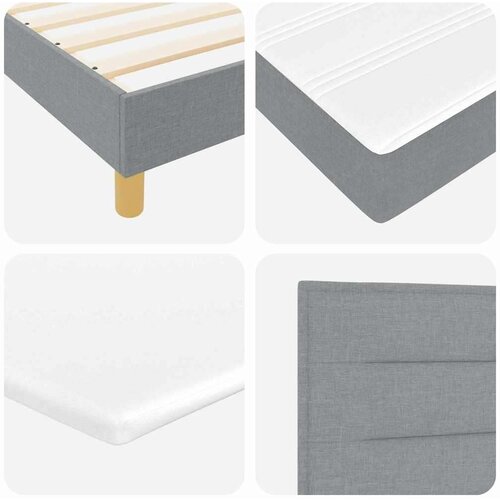vidaXL Boxspring krevet s madracem Svjetlosiva 90 x 190 cm tkanina Cijene
