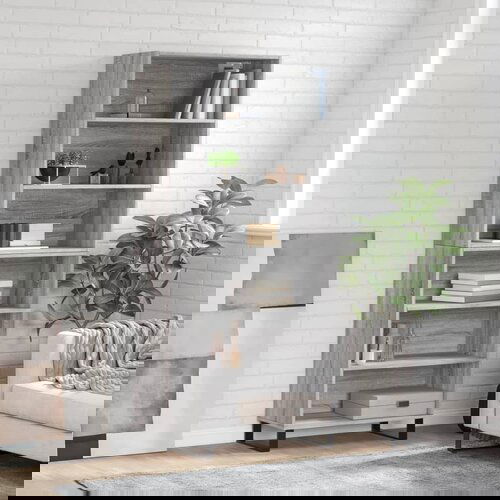 vidaXL Visoka komoda siva sonoma 69,5x32,5x180 cm inženirski les Cene