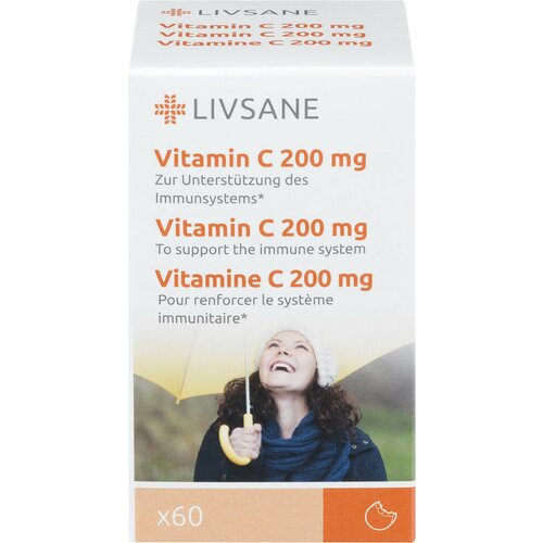 LIVSANE vitamin c tablete za žvakanje 200mg, 60 komada Slike