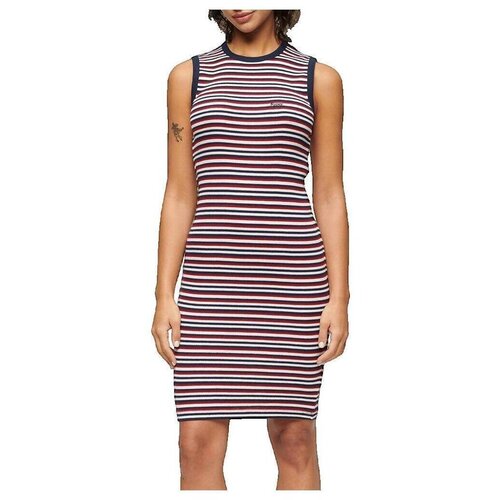 Superdry Kratke obleke Robe moulante c&ocirc;tel&eacute;e sans manches Modra Cene