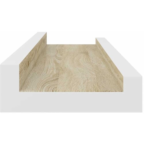  Zidne police 2 kom bijele i boja hrasta sonome 40 x 9 x 3 cm Slike