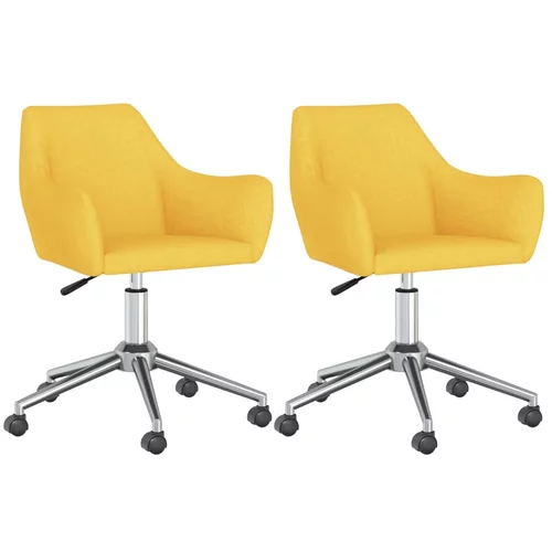vidaXL Vrtljivi jedilni stoli 2 kosa rumeno blago, (20699841)