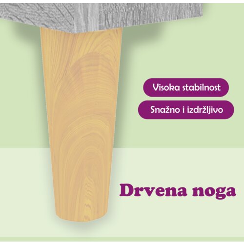 VidaXL noćni ormarić s drvenim nogama boja sivog hrasta 40x30x50 cm Slike