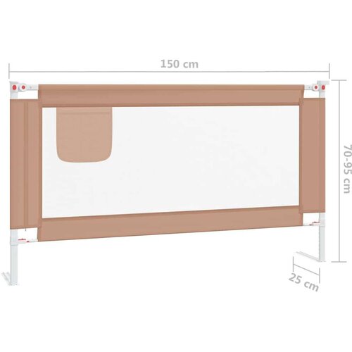 VidaXL sigurnosna ograda za dječji krevet smeđe-siva 150x25 cm tkanina Slike