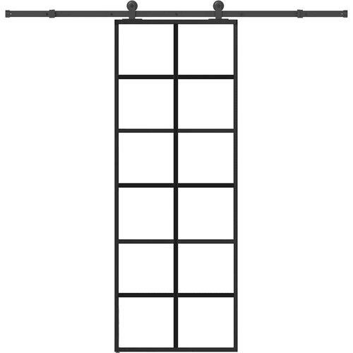 vidaXL Drsna vrata z opremo 76x205 cm ESG steklo in aluminij Cene