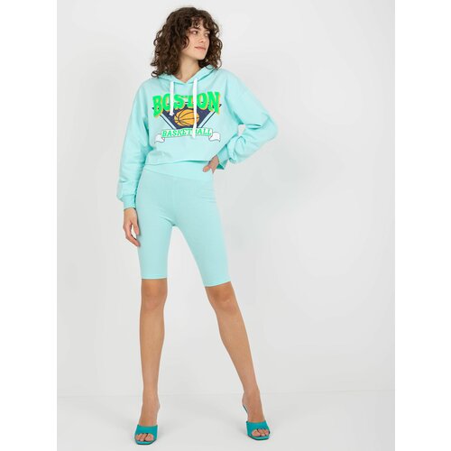 Fashion Hunters Mint casual set with sweatshirt and cycling shoes Slike