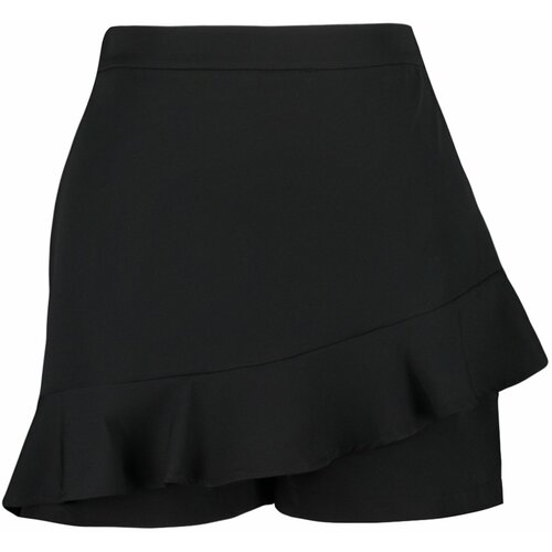 Trendyol Curve Black High Waist Wide Leg Shorts-Skirt Slike