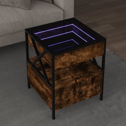  Stolić s beskonačnim LED svjetlima boja hrasta 40 x 40 x 51 cm Cene