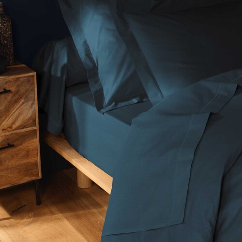 Douceur d int&amp;eacute;rieur Modrozelena napenjalna bombažna rjuha 180x200 cm Lina &amp;ndash; Slike