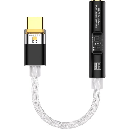 INF BA23 USB-C na 3,5 mm avdio vtičnico z vgrajenim DAC-om Black, (21838503) Cene
