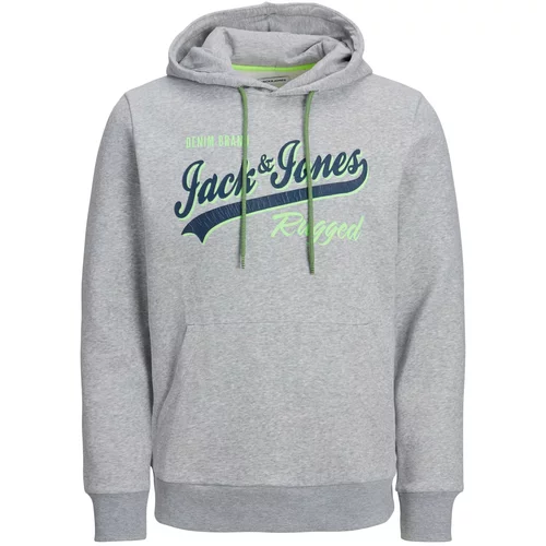 Jack & Jones Majica 'EMETT' mornarska / pegasto siva / svetlo zelena