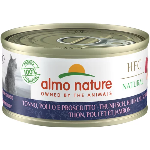 Almo Nature 70g Ekonomično pakiranje Almo Nature HFC Natural 12 x 70 g - Tuna, piletina i šunka