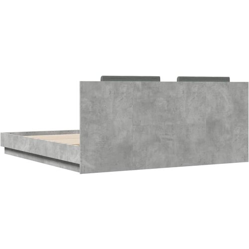 Okvir kreveta s uzglavljem LED siva boja betona 180 x 200 cm Slike